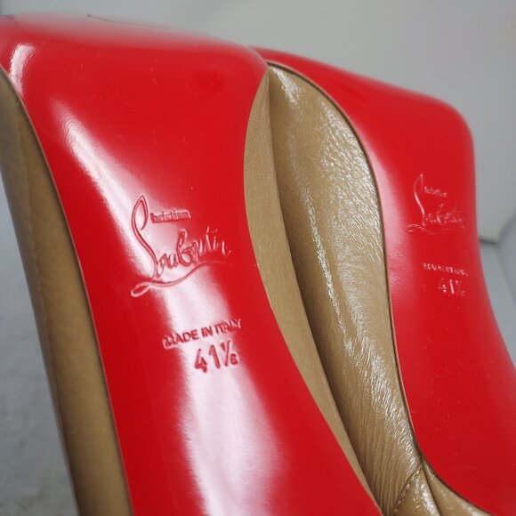 CHRISTIAN LOUBOUTIN Sporty Kate Patent Tan Pump Shoe - Picture 4 of 9